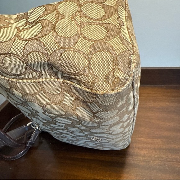 Coach Outline Signature East West Celeste Convertible Hobo Brown, With Wear P - Picture 9 of 16